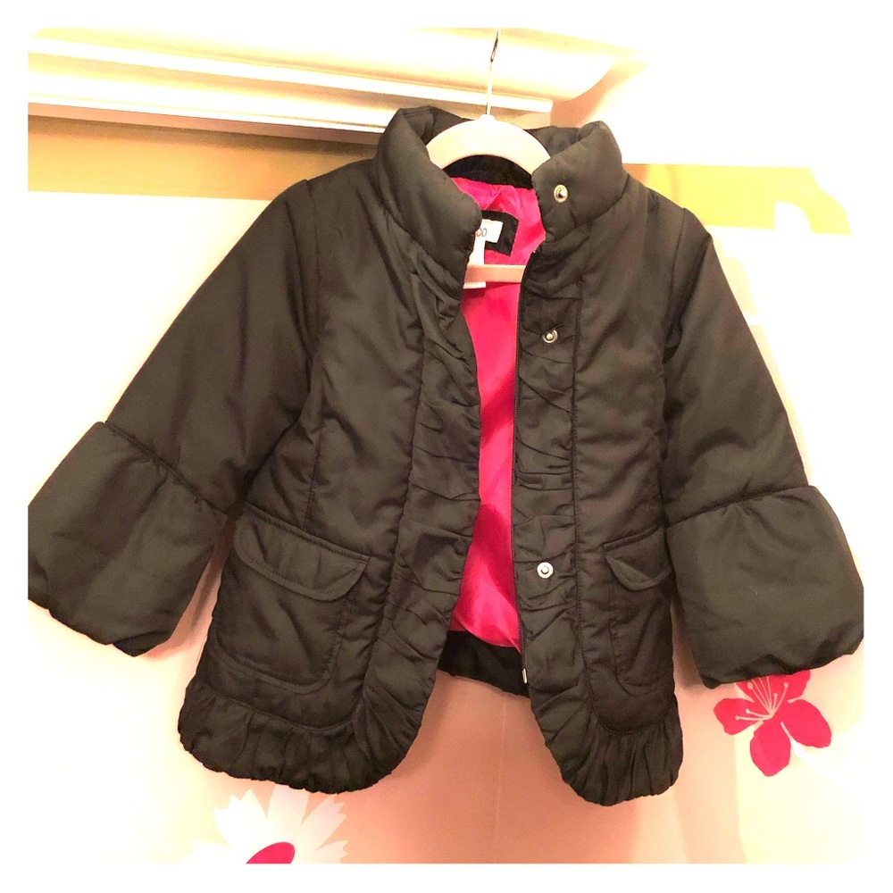 Girls winter puffer black car coat jacket size 3T